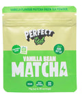 Front of a PerfectTed Vanilla Matcha Latte Pouch on white background