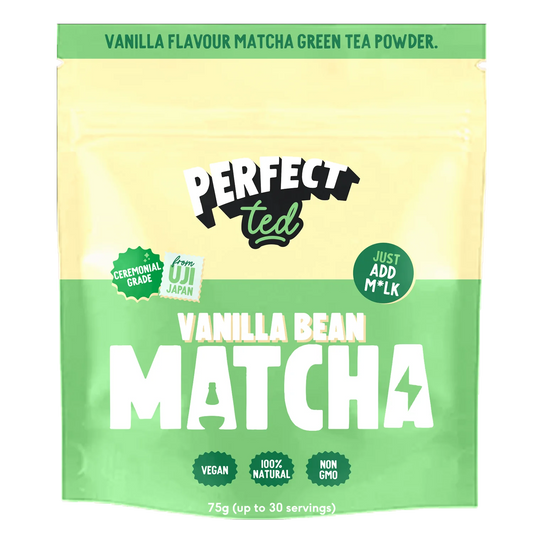 75g pouch of vanilla bean matcha latte powder